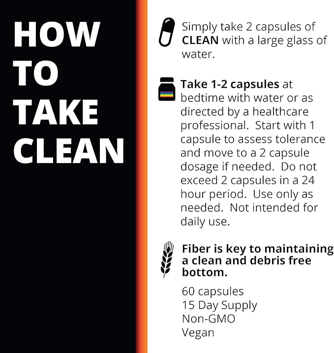 Re+Gen Nutrition Fiber Supplement | Gut Cleanse, Stool Softeners for Men, Digestive Health Support for Adults, Bloating Relief for Men, Constipation and Gut Health, Helps Cleanse Body, 60 Capsules