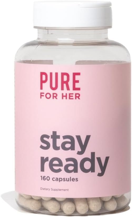 Pure for Her Vegan Stay Ready Fiber Supplement for Women | Bloat & Gas Relief, Supports Digestive Health, Regularity & Appetite Control | 160 Capsules