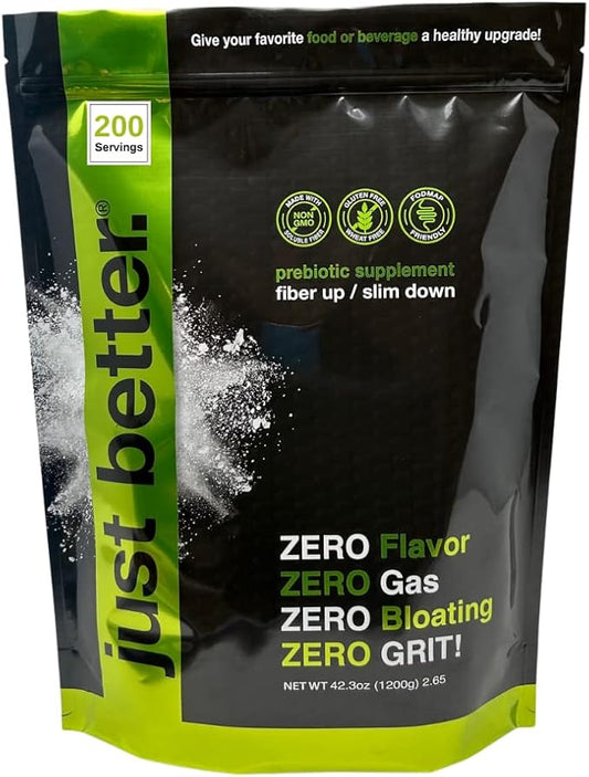 Prebiotic Fiber Supplement for a Healthy Gut | Fiber Powder with Zero Grit Zero Taste and No Bloating or Gas | Feel Full Faster | Keto Non-GMO Gluten Free Vegan 200 Servings