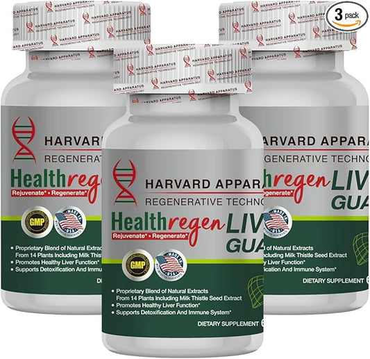 Harvard Apparatus Regenerative Liver Guard 180 Tablets - Liver Cleanse Detox & Repair, Fatty Liver Support Renew Supplement, 14+ Herbs with Silymarin Milk Thistle, Artichoke, Dandelion and More