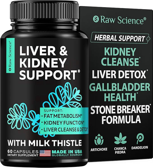 Liver Cleanse Detox & Repair - Milk Thistle, Dandelion Root, Choline, Artichoke Extract for Liver Health - Gallbladder Cleanse & Kidney Support Supplement with Chanca Piedra, Turmeric - 60 Capsules