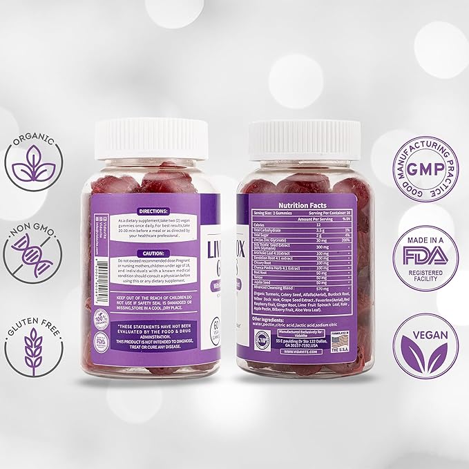 Liver Cleanse Detox & Repair Gummies — 1500mg Silymarin Milk Thistle Supplement with Artichoke, Dandelion and 20+ Herbs — Essential Liver Support Supplement for Men & Women (60 Vegan Gummies)