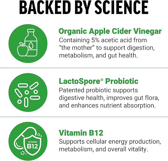 Force Factor ProbioSlim Apple Cider Vinegar Gummies with Organic , LactoSpore Probiotics and Prebiotics to Support Digestion, Metabolism, and Immune Health, 120 Count (Pack of 1)