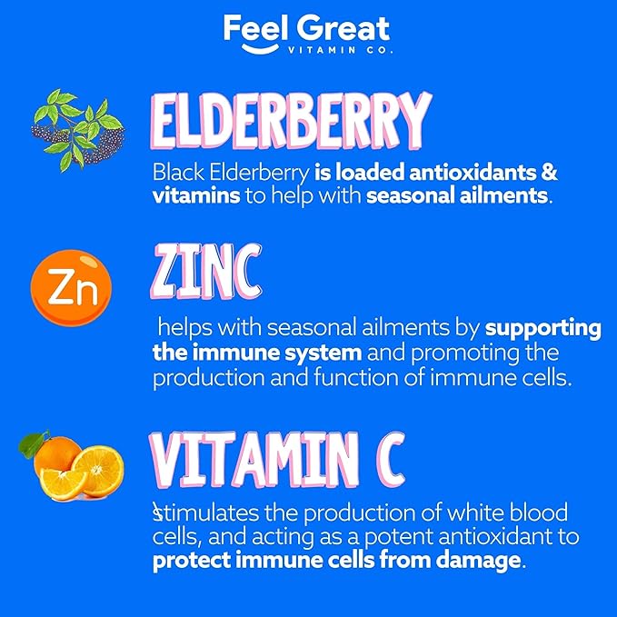 USDA Organic Elderberry Gummies for Kids | Kids Immune Support - Kids Elderberry Gummies with Zinc and Vitamin C - Gluten Free & Vegan Children's Vitamins - 60 Gummies | Sambucus Nigra Supplement