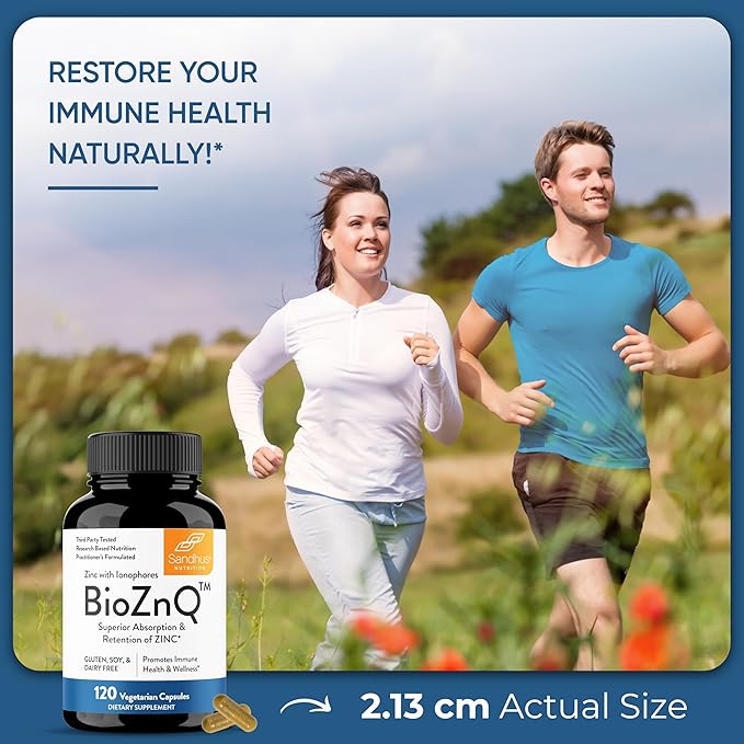 Sandhu's Zinc Supplement with Ionophores| Quercetin & Green Tea Extract for Superior Absorption and High Potency| 900mg Vegetarian Capsules 60 Days Supply| Immune Support for Men & Women| Made in USA