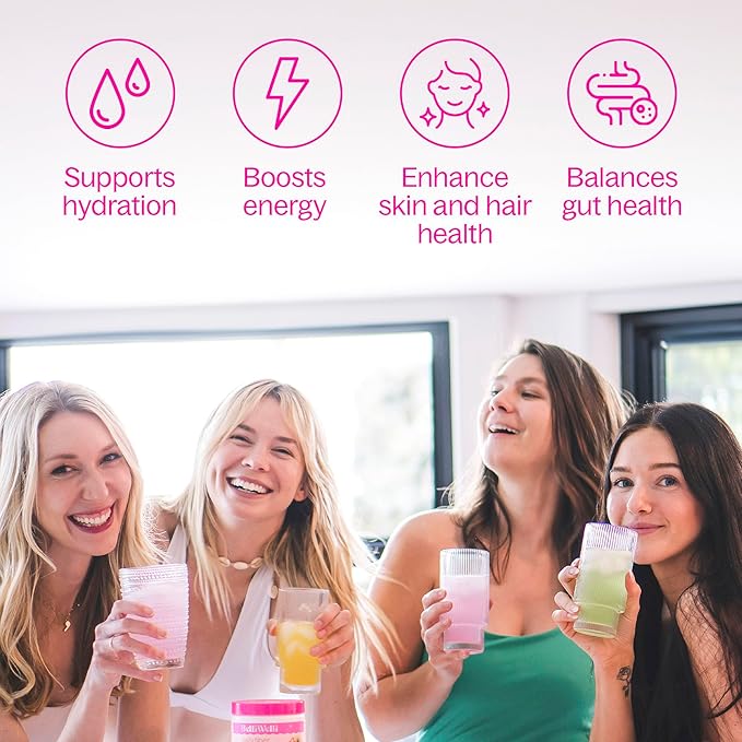Daily Fiber Supplement Powder with Collagen, Probiotics & Electrolytes | Supports Digestive Health, Gut Balance & Debloating | Wild Berry | 16 Servings